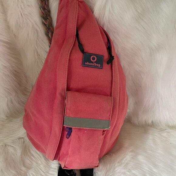 Ubun2bag canvas orange rope sling bag anti theft . - Picture 9 of 10